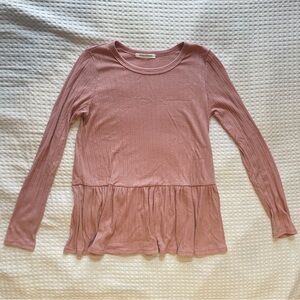Caution To The Wind (American Eagle) Pink Long Sleeve Flowy Top